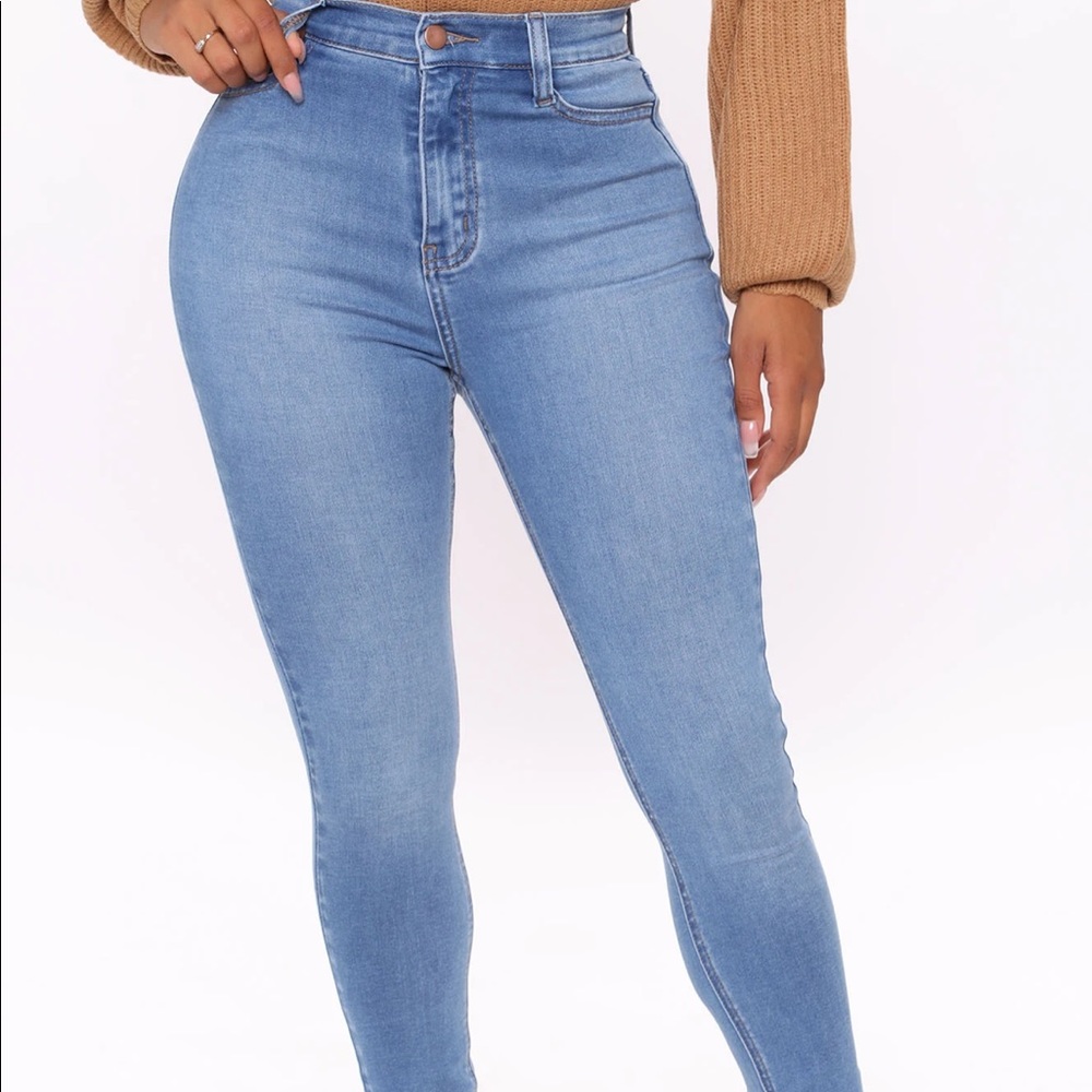 High waist skinny jeans
